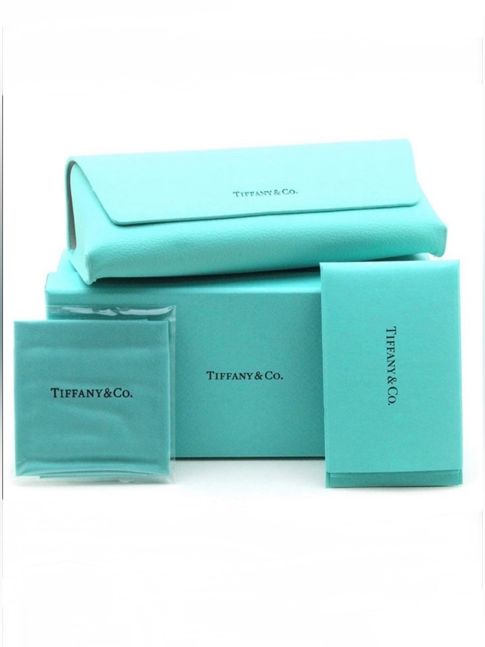 🩵 Tiffany & Co. Embossed Leather Sunglasses Case Kit
